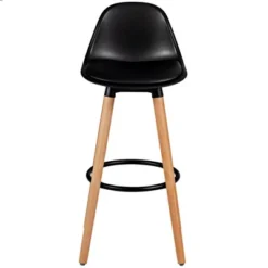 Costway Set Of 2 Mid Century Barstool 28.5" Dining Pub Chair W/Leather Padded Seat Black -Costway GUEST 930eac58 4f31 4488 8007 cf040af4141b
