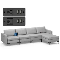 Costway Modular L-shaped Sectional Sofa W/ Reversible Chaise & 4 USB Ports 23 Costway Modular L-shaped Sectional Sofa W/ Reversible Chaise & 4 USB Ports -Costway GUEST 931b2a1a 7c38 4dc9 828e 312e67ec42c7