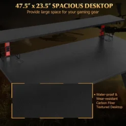 Costway Gaming Computer Desk W/ Monitor Shelf & Storage For Controller Headphone Speaker -Costway GUEST 934554ca 0b3b 455d b54b 1b356cc67d77