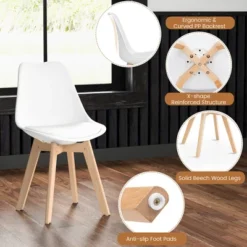 Costway Dining Table Set For 4 Modern Kitchen Table Set With Round GlassTempeTable&4 Chairs 14 Costway Dining Table Set For 4 Modern Kitchen Table Set With Round GlassTempeTable&4 Chairs -Costway GUEST 935723f7 4ade 4e87 9a2c 60420ba07e5e