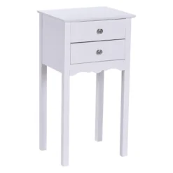 Costway Side Table End Accent Table Night Stand W/ 2 Drawers Furniture White -Costway GUEST 938156b6 4bc9 48ec 9930 ccb8cf65e4a3