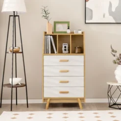 Costway 3-Cube Chest Of Drawers Storage Organizer 4-Drawer Dresser With Countertop -Costway GUEST 9399ecef 33a3 46fb 8174 792f85262996