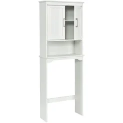Costway Over The Toilet Space Saver Bathroom Organizer W/ Storage Cabinet & Shelf White -Costway GUEST 93d3a82f 0d4f 419f 9a49 7ed0a7fd4775