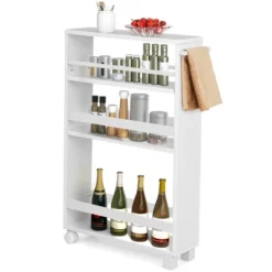 Costway 4-Tier Slim Kitchen Storage Cart Narrow Slide Out Trolley Adjustable Shelf WhiteGrey -Costway GUEST 93ed684a a3cf 45e3 8da2 5849b8563382