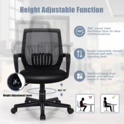 Costway Mid-Back Mesh Office Chair Height Adjustable Executive Chair W/ Lumbar Support 17 Costway Mid-Back Mesh Office Chair Height Adjustable Executive Chair W/ Lumbar Support -Costway GUEST 93f620a3 7155 4a21 ac94 5bd37de14bd7