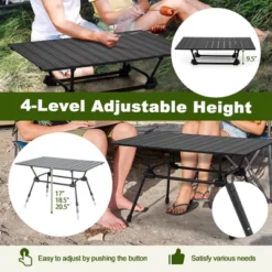 Costway Heavy-Duty Aluminum Camping Table, Folding Outdoor Picnic Table With Carrying Bag -Costway GUEST 9410c59f f9a9 48ee 9ffd 4e83be64398b