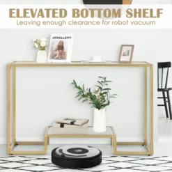 Costway 48'' 2-Tier Console Entryway Behind Couch Table For Living Room Hallway -Costway GUEST 94132b7e efdb 4513 935f f08b502cd4e2