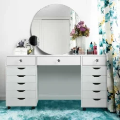 Costway 5 Drawer Dresser Storage Cabinet Chest W/Wheels For Home Office White -Costway GUEST 9445db68 5326 43d1 8ea7 de565f48aae8