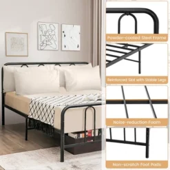 Costway Stylish Full Size Metal Bed Frame Platform Bed Base W/ Headboard & Footboard -Costway GUEST 9448b070 3598 4b5e bbcf f0114486aa2c