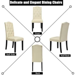 Costway Set Of 4 Tufted Dining Chair Upholstered W/ Nailhead Trim & Rubber Wooden Legs 22 Costway Set Of 4 Tufted Dining Chair Upholstered W/ Nailhead Trim & Rubber Wooden Legs -Costway GUEST 9467f34f c7ce 4a86 9558 1c6b6c56c1a4