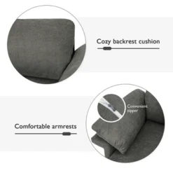 Costway Modern Linen Fabric Accent Armchair Upholstered Single Sofa W/ Metal Legs Grey 16 Costway Modern Linen Fabric Accent Armchair Upholstered Single Sofa W/ Metal Legs Grey -Costway GUEST 94691f4f c0d1 4abd 9ac8 cc7388b508a1