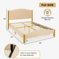 Costway FullQueen Size Upholstered Bed Frame Mattress Foundation Platform Quilted Headboard -Costway GUEST 9477b7ab d555 434a 9fc6 522fdd37b1ab