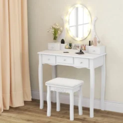 Costway Vanity Table Set W/10 Light Bulbs And Touch Switch Makeup Dressing Table 25 Costway Vanity Table Set W/10 Light Bulbs And Touch Switch Makeup Dressing Table -Costway GUEST 94798a90 8170 4778 a00e acca59c530ce