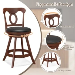 Costway Set Of 2 Bar Stools Swivel Counter Height Chairs With Footrest For Kitchen -Costway GUEST 94a67bad 6a84 409b b37b 2c5e8b4d32e6