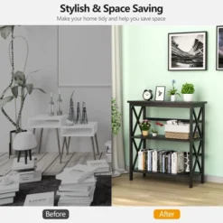 Costway 3-Tier Bookshelf Wooden Open Storage Bookcase For Home Office WhiteBlackCoffeeNatural -Costway GUEST 94be081e 2dda 442b 810c ceaade85eb4d