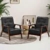 Costway Set Of 2 Accent Chairs PU Leather Chairs W/Rubber Wood Legs & Button Tufted Back 2 Costway Set Of 2 Accent Chairs PU Leather Chairs W/Rubber Wood Legs & Button Tufted Back -Costway GUEST 94caa698 989a 40ec b02a 4e7bf5682a9b
