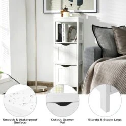 Costway Bathroom Floor Cabinet Freestanding Side Storage Organizer W/2 Removable Drawers -Costway GUEST 94d7b444 fcb5 4487 ba1d 34da0d3b52d1