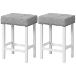 Costway Set Of 2 Bar Stools Tufted Upholstered Counter Height Chairs With Rubber Wood Legs -Costway GUEST 94d98236 f7e6 44e5 9b2d fdc5a7b5d89c
