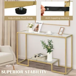 Costway 48'' 2-Tier Console Entryway Behind Couch Table For Living Room Hallway -Costway GUEST 95282bbe 7aa8 43c6 be43 39a2dc25b24e
