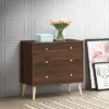 Costway 4-Drawer Dresser Chest Cabinet Storage Organizer Rubber Leg W/Rail Walnut Finish -Costway GUEST 956990b2 dd38 4496 8ebf ebac2c7bb727