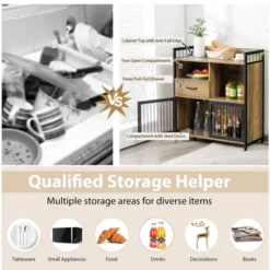 Costway Buffet Server Sideboard Kitchen Storage Cabinet W/ Drawer & Steel Doors 16 Costway Buffet Server Sideboard Kitchen Storage Cabinet W/ Drawer & Steel Doors -Costway GUEST 959681cd 8b0f 47a9 9e4b cd5ec8c36995