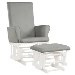 Costway Baby Nursery Relax Rocker Rocking Chair Glider & Ottoman Set W/Cushion Grey/Brown/Pink -Costway GUEST 95c2a6d4 f86f 467a 8398 0d97deeae17f