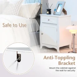 Costway Nightstand With Drawer Cabinet Curved Legs Sofa Side End Accent Table White 16 Costway Nightstand With Drawer Cabinet Curved Legs Sofa Side End Accent Table White -Costway GUEST 961d39cb 96bc 4a05 a122 a4c55a8155cf