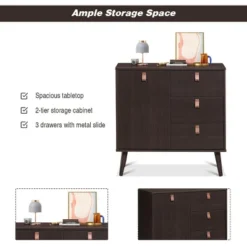 Costway Sideboard Entryway Console Table W/ Display Cabinet Brown Home -Costway GUEST 96b95623 293d 46a5 b759 7c1b2e68c95d