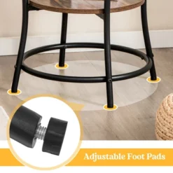 Costway 2 PCS 2-Tier Sofa Side End Table Round Nightstand With Sturdy Metal Frame Brown/Oak -Costway GUEST 96c79a01 3c40 4ab3 bc7e b36012ad6a8c