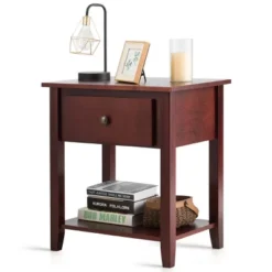 Costway Set Of 2 Nightstand Beside Table Sofa End Table Drawer Shelf -Costway GUEST 96d36ffc 8370 4f36 a137 c408f16f3924