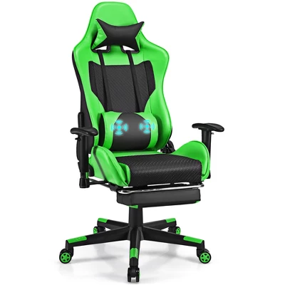 Costway Massage Gaming Chair Reclining Racing Office Computer Chair With Footrest WhiteBluePinkRed 12 Costway Massage Gaming Chair Reclining Racing Office Computer Chair With Footrest WhiteBluePinkRed - Image 10