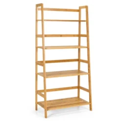 Costway 4-Tier Bookshelf Bamboo Ladder Shelf Bathroom Shelves Storage Plant Stand Rack -Costway GUEST 96f711c8 d72a 4b37 9f87 265463866609
