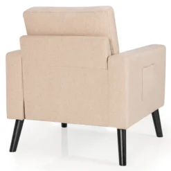 Costway Set Of 2 Accent Armchairs Upholstered Single Sofa Chairs W/ 2-Side Pockets -Costway GUEST 973d394d 6245 4257 bf64 c6d8102cec0e 1