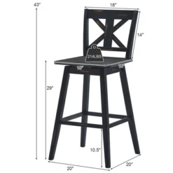 Costway 4PCS Swivel Bar Stools 29'' Counter Height Chairs W/ Footrest