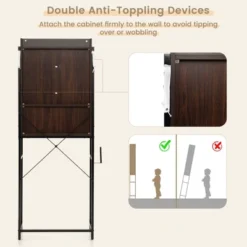 Costway Over-The-Toilet Storage Cabinet Bathroom Organizer W/ Sliding Barn Door RusticEspresso -Costway GUEST 9776c203 2639 43d2 a870 8d2dfff72cf7