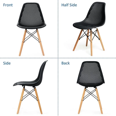 Costway 2PCS Modern DSW Dining Chair Office Home W/ Mesh Design Wooden Legs 10 Costway 2PCS Modern DSW Dining Chair Office Home W/ Mesh Design Wooden Legs - Image 8