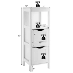 Costway Bathroom Floor Cabinet Freestanding Side Storage Organizer W/2 Removable Drawers -Costway GUEST 97f95195 4244 4115 b207 fd212748e4a3