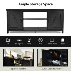 Costway 59'' TV Stand Media Console Center W/ Storage Cabinet For 65'' TV NaturalBlackCoffee 19 Costway 59'' TV Stand Media Console Center W/ Storage Cabinet For 65'' TV NaturalBlackCoffee -Costway GUEST 98119937 0ad0 46c9 bb70 61fc1277bf4d