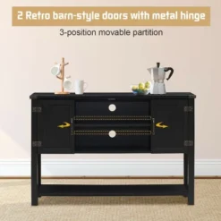Costway Barn Door TV Stand Console Sideboard Buffet For TVs Up To 60'' W/Storage Cabinets -Costway GUEST 983e6a87 de93 4fc8 bed8 fae444f32375