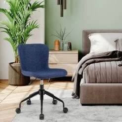 Costway Mid Back Armless Office Chair Adjustable Swivel Linen Task Chair 17 Costway Mid Back Armless Office Chair Adjustable Swivel Linen Task Chair -Costway GUEST 98dd3736 dac2 4eab a690 c3a4b34a0bac