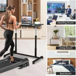 Costway Height Adjustable Computer Desk Sit To Stand Rolling Notebook Table Black -Costway GUEST 99a68889 f9c0 411f 95bd bf829c25232c