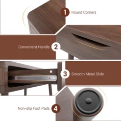 Costway Mid-Century Computer Desk Study Workstation Study Laptop Table 2 Drawers -Costway GUEST 99f9a329 f46b 4ea3 aba3 7de313add45b