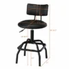 Costway Set Of 2 Adjustable Swivel Vintage Bar Stool PU Leather Steel Frame W/ Backrest -Costway GUEST 9a74cc75 e764 4245 92d4 af34437b778a