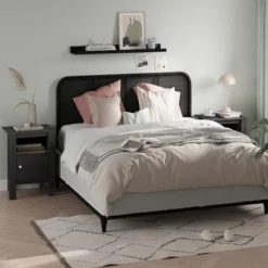 Costway Nightstand Compact Side End Sofa Table With Open Shelf & Cabinet Dark Grey Oak/Walnut -Costway GUEST 9b03eaf0 2b74 4c30 a1ee 89d9a45939bc