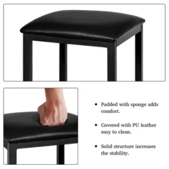 3 Piece Counter Height Dining Set Faux Marble Table 2 Chairs Kitchen Bar -Costway GUEST 9b243c1e 7ba2 4285 b243 52babfde6698