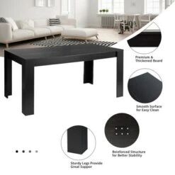 Costway 9pcs Dining Set Wood Table And 8 Fabric Chairs Home Kitchen Modern -Costway GUEST 9ba09757 30b3 4cfe a632 50df584ef2ba