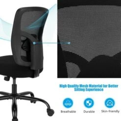 Costway 400LBS Mesh Big & Tall Office Chair Swivel Task Chair W/ Lumbar Support -Costway GUEST 9bad037e 601c 4b57 a648 3b516b3d2a2d