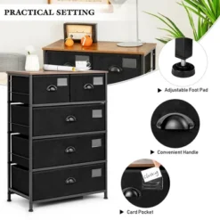 Costway 5 Drawer Dresser Fabric Storage Tower Organizer Unit Sturdy Steel Frame -Costway GUEST 9bcbbd46 fb0d 4c54 bdb4 831f52129be6