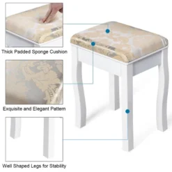 Costway Vanity Table Jewelry Makeup Desk Bench Dresser Stool -Costway GUEST 9bf23998 e814 4de9 b6fc 4e2fdba8850a