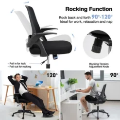 Costway Mesh Office Chair Adjustable Rolling Computer Desk Chair W/Flip-up Armrest WhiteBlack 19 Costway Mesh Office Chair Adjustable Rolling Computer Desk Chair W/Flip-up Armrest WhiteBlack -Costway GUEST 9c0c7177 c594 491d 9f4f bff65cb18223